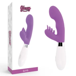 Glossy Elvi Dual Motor Silicone Massager 10 Modes Purple 12cm