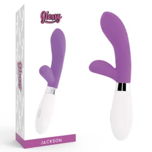 Glossy Jackson Rabbit Intimate Massager Dual Motor Purple 12cm