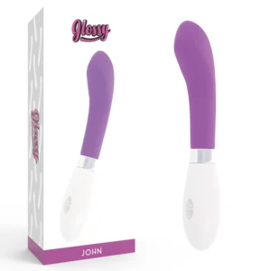 Glossy John Intimate Device Purple - 10 Modes, 12 cm, Silicone, Waterproof