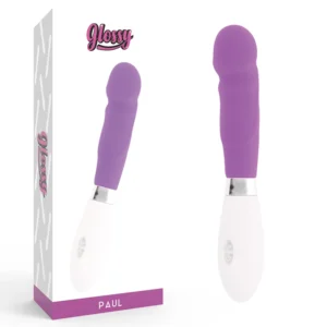 GLOSSY Paul Intimate Silicone Device 12cm Purple 10 Modes Waterproof