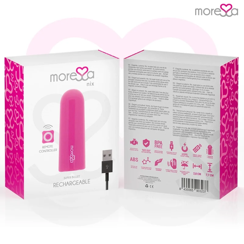 Moressa Nix Remote Control Vibrating Device Pink - Compact, Waterproof, 7 Modes