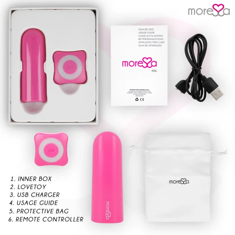 Moressa Nix Remote Control Vibrating Device Pink - Compact, Waterproof, 7 Modes