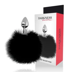 Darkness Black Tail Plug 7 cm - Silicone Model with Faux Fur Accent