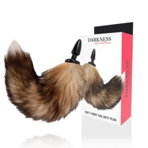 Darkness Silicone Intimate System with Natural Faux Tail 10 cm Black