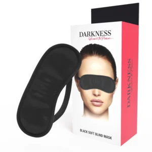 Darkness Satin Black Eye Mask Reguliuojama galvos juosta Lengva