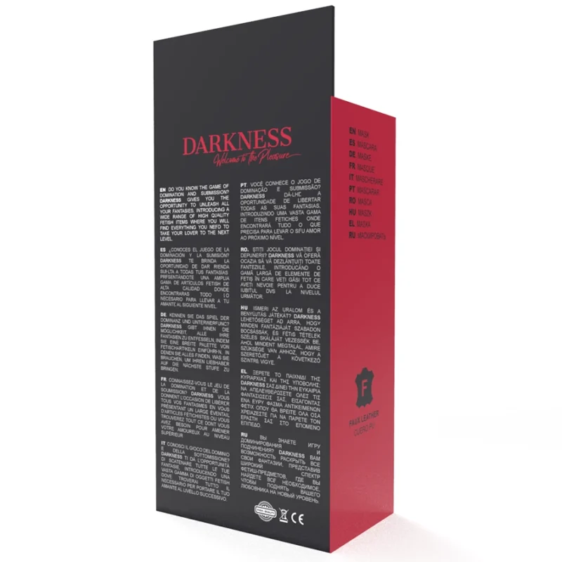 „Darkness Premium“ PVC juoda reguliuojama akių kaukė jutiminiam žaidimui