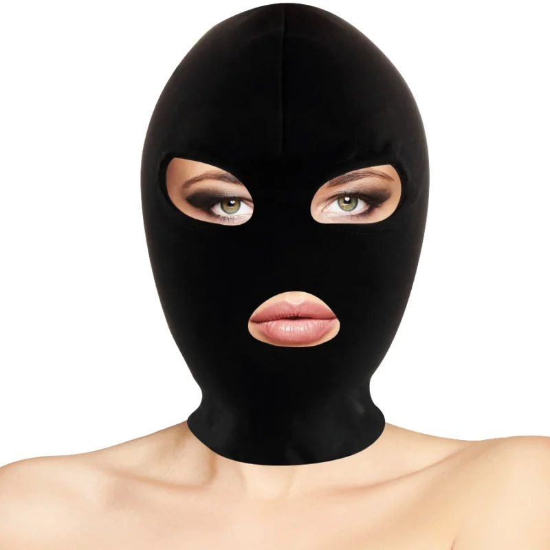 Darkness Submission Mask juoda - spandex gaubtas su burnos ir akių angomis