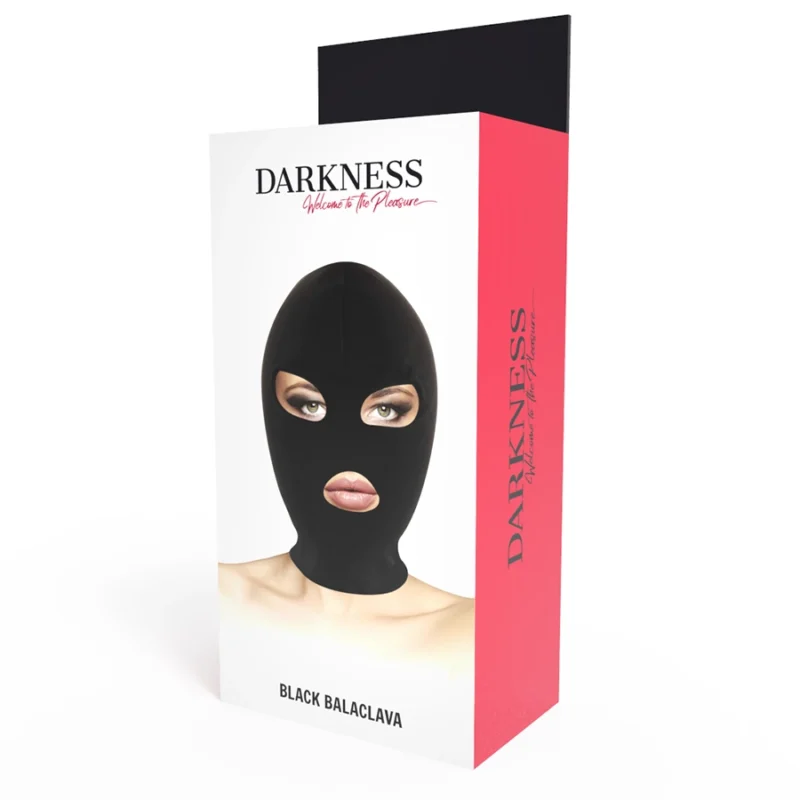 Darkness Submission Mask juoda - spandex gaubtas su burnos ir akių angomis