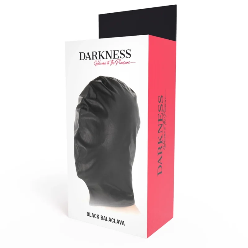 Darkness Subjugation Mask juoda - Satin Sensory Hood Adjustable Fit