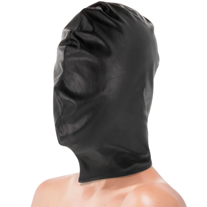 Darkness Subjugation Mask juoda - Satin Sensory Hood Adjustable Fit