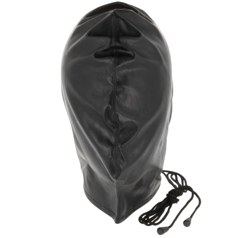 Darkness Subjugation Mask juoda - Satin Sensory Hood Adjustable Fit