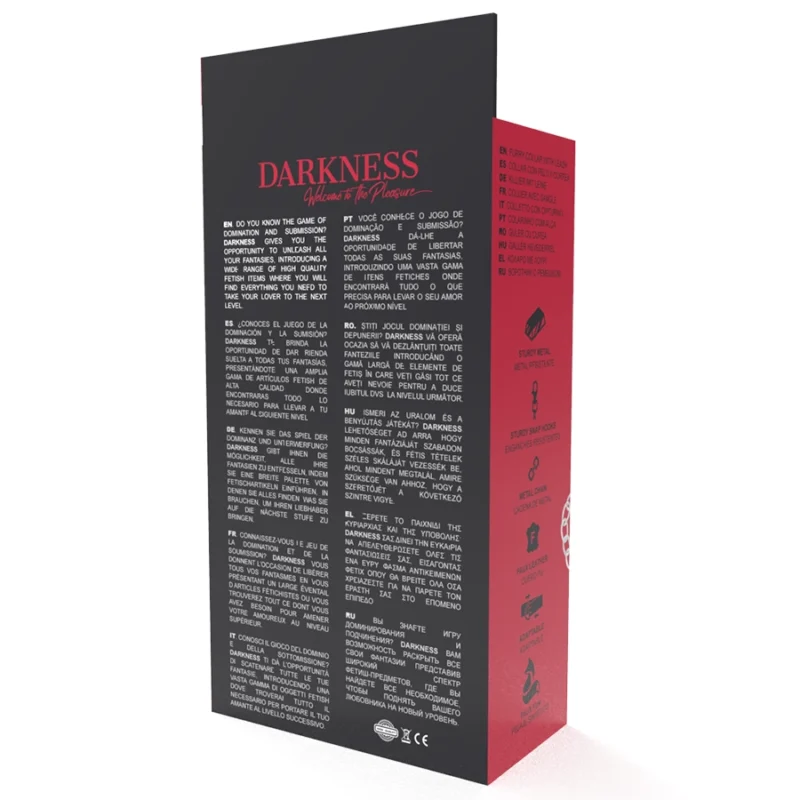 Darkness Comfort apykaklė su odine grandinėle – reguliuojamas paminkštintas atramas