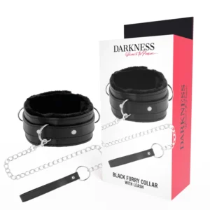 Darkness Comfort apykaklė su odine grandinėle – reguliuojamas paminkštintas atramas