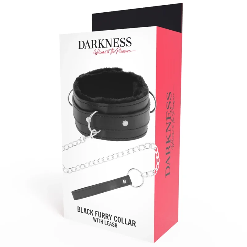 Darkness Comfort apykaklė su odine grandinėle – reguliuojamas paminkštintas atramas
