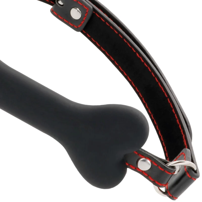 Darkness Black Bone Silicone Adjustable Gag Waterproof 14.8 cm