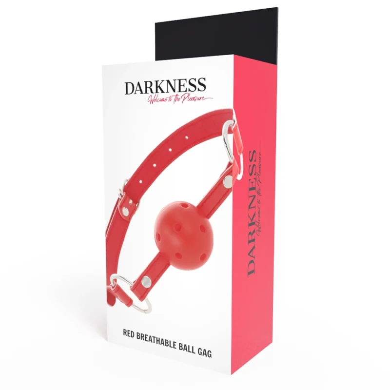 Darkness Red Breathable Gag Adjustable Leather Strap Universal Fit