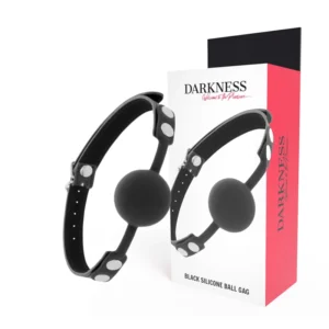 Darkness Black Silicone Ball Gag with Adjustable Leather Straps