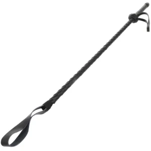 Darkness Leather Riding Crop 60cm - Precision Impact Tool, Black