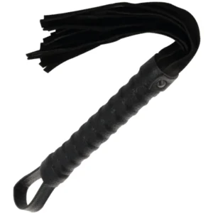 Darkness Bondage Whip Black - Leather Grip Handle, Precision Control