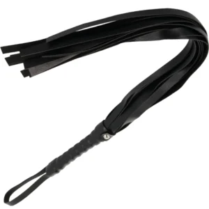 Darkness Black Bondage Whip 45cm - Premium Faux Leather, Ergonomic Handle