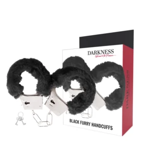 Darkness Black Lined Metal Handcuffs with Comfort Padding