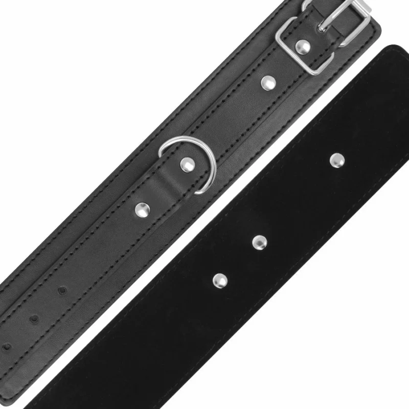 Darkness Black Adjustable Wrist Cuffs with Double Reinforcement, PVC