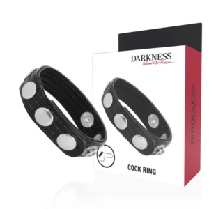 Darkness Adjustable Leather Performance Ring, Nickel-Free, Universal Size