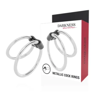 Darkness Double Metal Intimate Support Ring - Adjustable Dual Size 5/3.8 cm