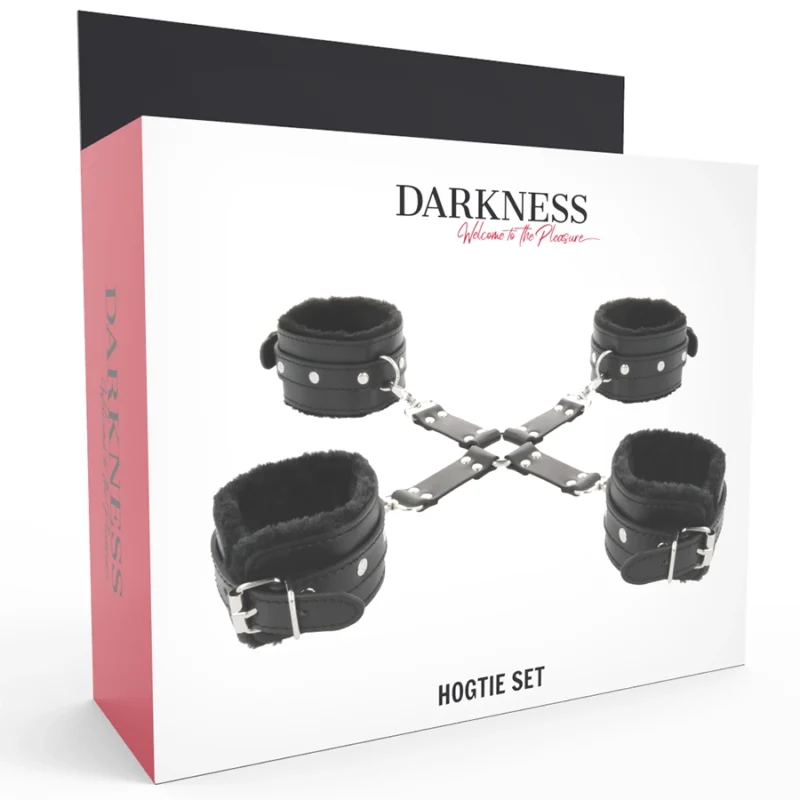 Darkness Premium Leather Restraint System for Hands and Feet, Black