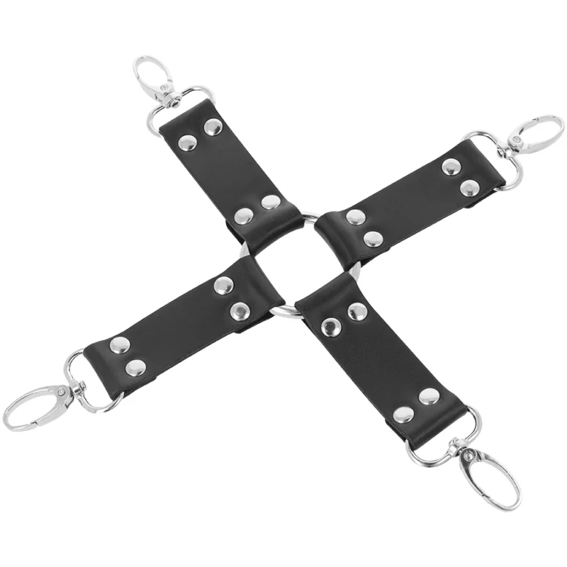 Darkness Premium Leather Restraint System for Hands and Feet, Black