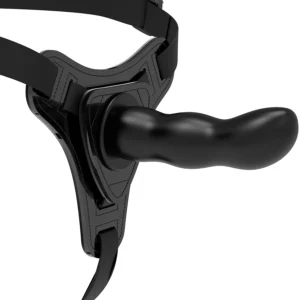Fetish Submissive Silicone Harness Black 16 cm - Adjustable Strap System