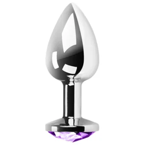 Secret Play Lila S Intimate Metal Plug with Crystal Base, Purple, 7.5 cm