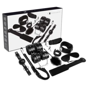 EXPERIENCE Black Series Complete Bondage Set, 11-Piece Synthetic Leather Kit