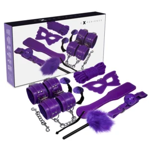 Experience Purple Series Bondage Kit - 8-Piece Synthetic Leather Set