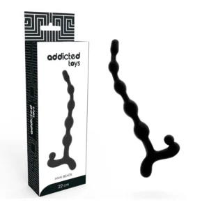 Addicted Toys Anal Bead Chain 22cm Black - Flexible Silicone System