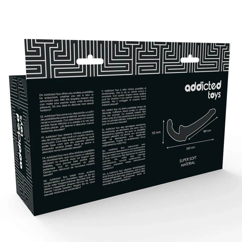 Addicted Toys Dual-Ended Strapless Silicone Intimate Machine 26 cm Black