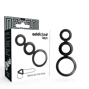 Addicted Toys Rings Set Smoked - 3-Piece Anatomical Silicone System