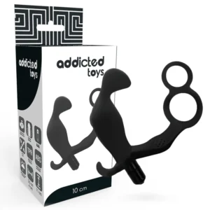 Addicted Toys Black Intimate Plug with Dual Support Rings, 11.4 cm