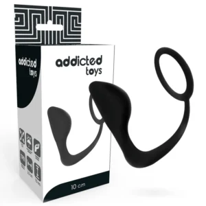 Addicted Toys Intymus kištukas su juodu atraminiu žiedu 10 cm TPR