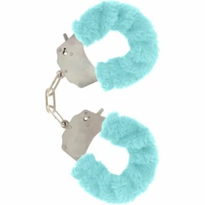 TOYJOY Furry Fun Cuffs Blue - Soft Plush Bondage Wrist Restraints