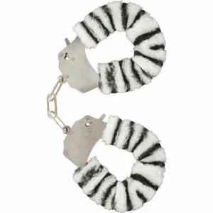 TOYJOY Furry Fun Cuffs Zebra - Soft Plush Wrist Restraint System