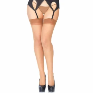 Leg Avenue Sheer Stockings Brown - Elegant One Size Hosiery