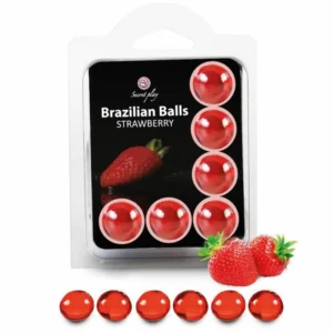 Secret Play Set of 6 Brazilian Scented Intimate Balls Strawberry Aroma