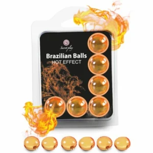 Secret Play Set of 6 Brazilian Intimate Balls with Heat Effect Oil-Based