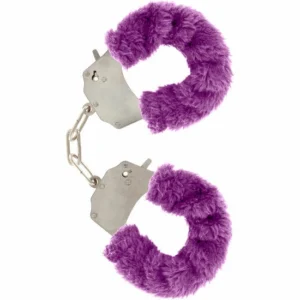 TOYJOY Furry Fun Cuffs Purple - Soft Plush Restraint System with Keys