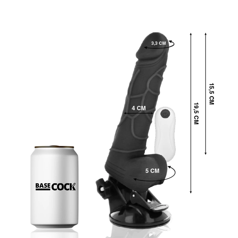 BASECOCK Remote Control Flexible Vibrating Model Black 19.5 cm TPE