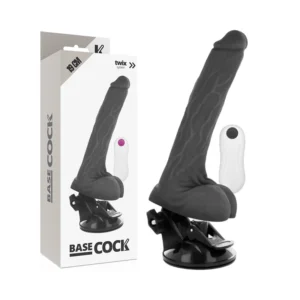 BASECOCK Remote Vibrating Model Black 19cm Flexible with Suction Cup