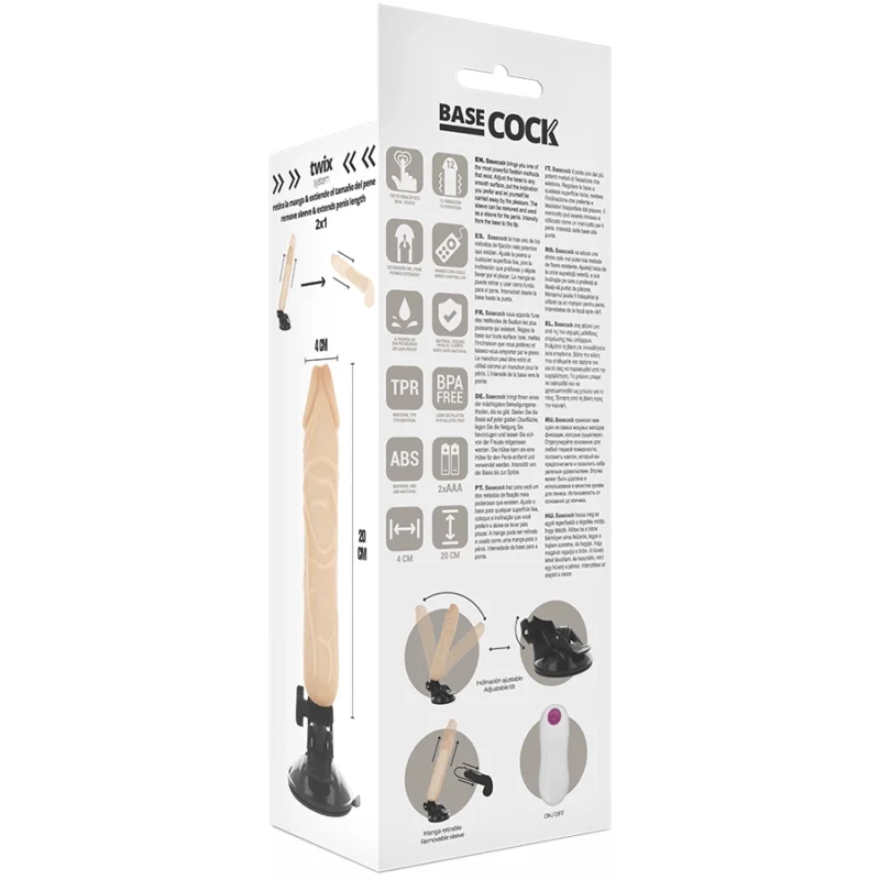 BASECOCK Vibrating Intimate Device Remote Control Flesh 20x4cm TPE