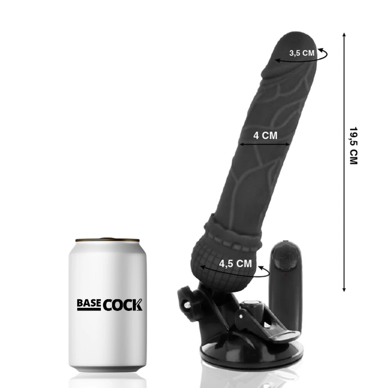 BASECOCK Remote Controlled Intimate Machine Black 19.5 cm Flexible Design