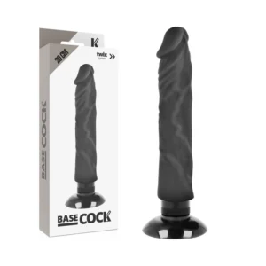 BASECOCK Flexible Vibrating Intimate Machine Black 20cm x 4cm TPE
